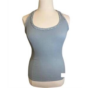 NEW MARISIMA women's ribbed razor back tank top in blue